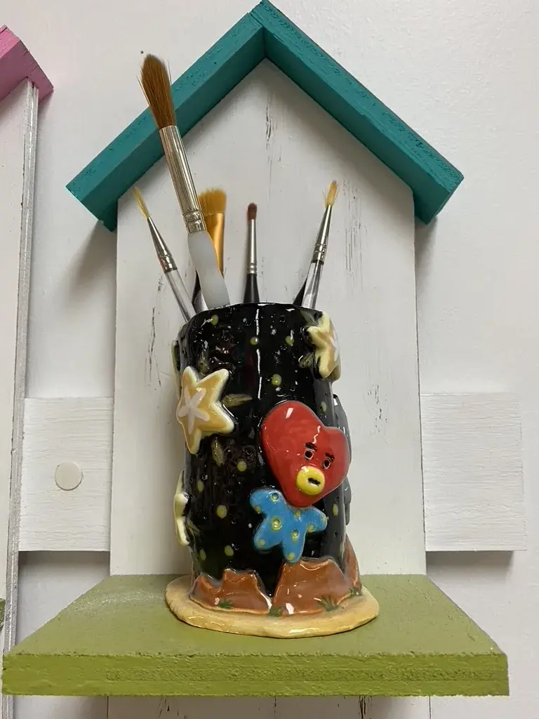 Camp utensil holder pottery project